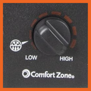 comfort zone space heater has adjustable temperature settings
