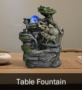 BEAMNOVA Tabletop Fountain,Relaxation Water Feature Feng Shui Indoor Fountain of Elephant Sculptu...