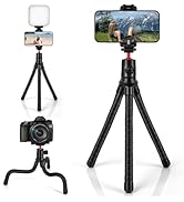 Zeadio Flexible Camera Tripod Kits, with 360° Ball Head Cold Shoe Mount, Portable Vlog Travel Sel...