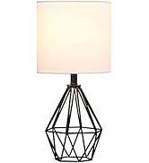 COTULIN Black Living Room Table Lamp,Modern Desk Lamp with TC Fabric Shade and Hollowed Out Base ...