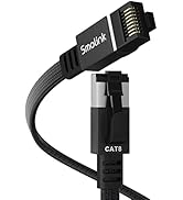 Smolink Cat 8 Ethernet Cable 50 ft, Nylon Braided High Speed Flat Network Cable LAN Cable Patch C...