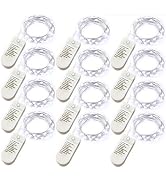 [12-Pack] 8 Modes Fairy String Lights with Timer, 20 LEDs Lights on 6.5ft Silver Wire,Fairy Light...