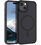 BENTOBEN for iPhone 15 Carbon Fiber Case, iPhone 15 Magnetic Case [Compatible with MagSafe] Slim ...