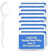 LJIACLEA Dental Floss Picks with Built-in Toothpicks 500 Count White Non-Breakable Flossers Bulk ...