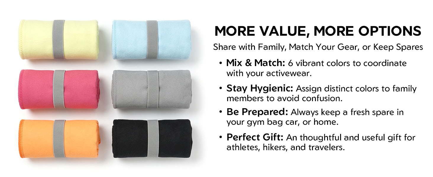 6 Micorfiber Gym Towels