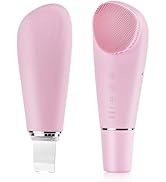 VRAIKO PorePure Silicone Face Scrubber | 2-in-1 Facial Cleansing Brush &amp; Skin Spatula Duo | Black...