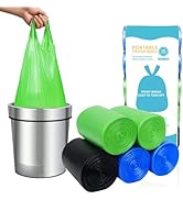 MakMeFre 5Rolls 4Gallon Portable Trash Bags,Thicken Small Garbage Bags for Office,Bedroom,Kitchen...