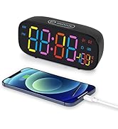 WAIGESEN Digital Clock, Alarm Clock for Bedrooms Bedside, Powered by Corded Plug Electric Adapter