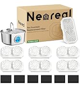 Neareal Cat Water Fountain Replacement Filters &amp; Pre-Filter Sponges Compatible with 74oz/2.2L Sta...