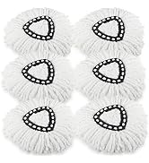 (Pack of 6) Spin Mop Refill - Microfiber Mop Heads Replacements Compatible with Ocedar 1-Tank Eas...