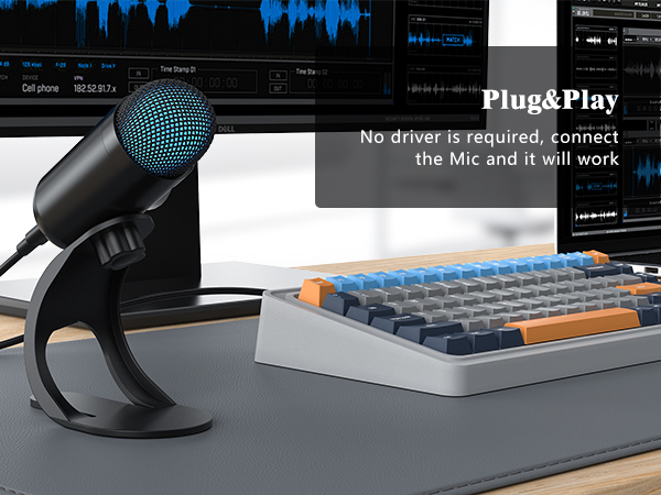 Plug and Play with Stand for PC Mic