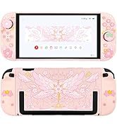 WSLUCKO Protective Case for Nintendo Switch 2, Hard Back Shell / 2 Silicone Anti-Slip Controller ...