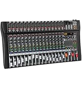 MICNAUX Audio Mixer 16 Channel Professional Mixer Console with 320 DSP Effects, 7-band EQ Sound M...