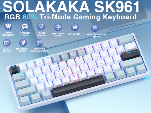 gaming keyboard mechanical keyboard 60 percent keyboard wireless gaming keyboard