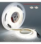 TOPAI 12V COB LED Strip Light Daylight White 5000K Waterproof IP65 480LEDs/M Super Bright 4000Lm ...