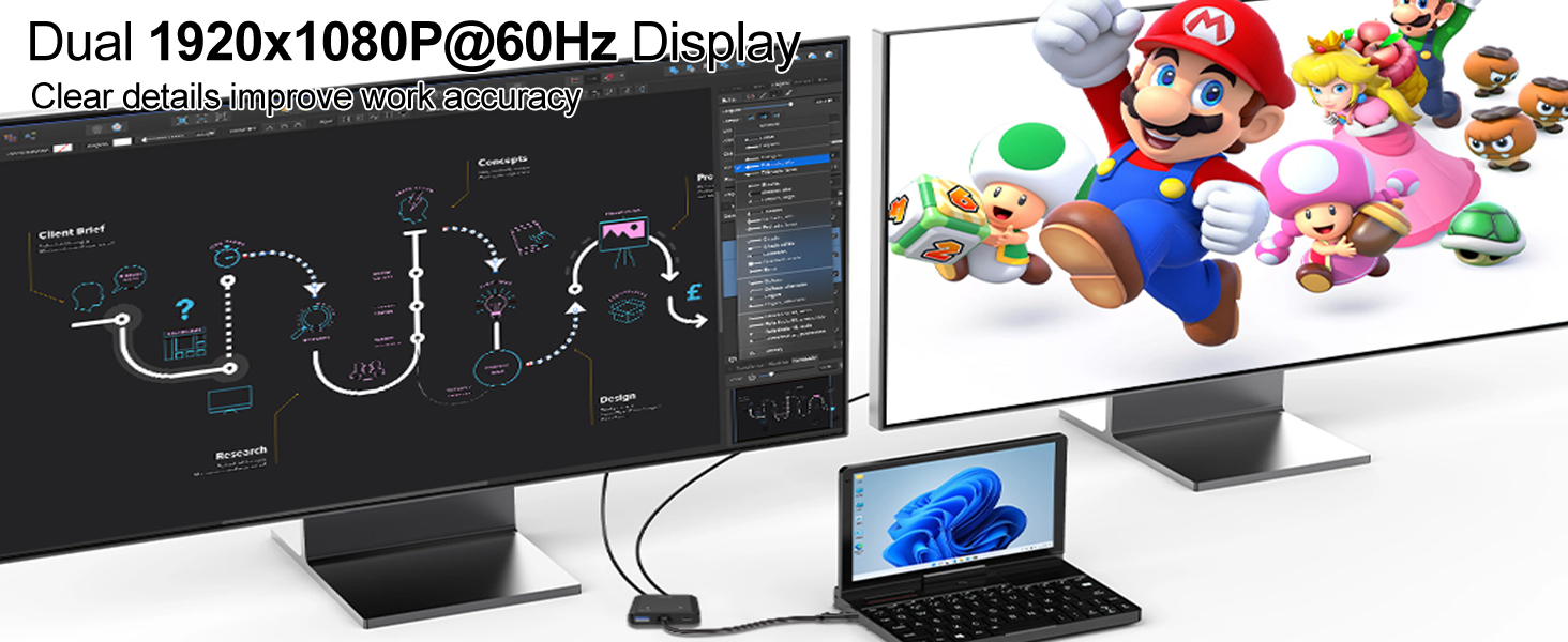 monitor splitter for dual monitor display