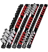 EGOFIX Socket Organizer Set 6PCS ABS Socket Holder Kit, 1/4-Inch x 32 Clips, 3/8-Inch x 30 Clips,...