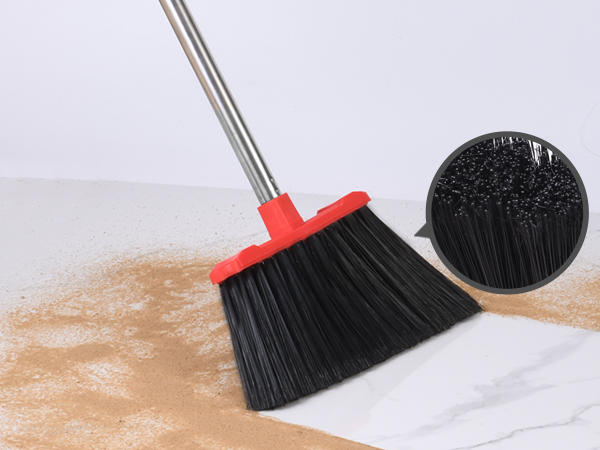wooden broom and dustpan set