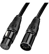 HOSONGIN 5 PIN XLR DMX Cable Adapter 5 Feet, DMX512 5PIN DMX Female to Male 5-PIN DMX Cable