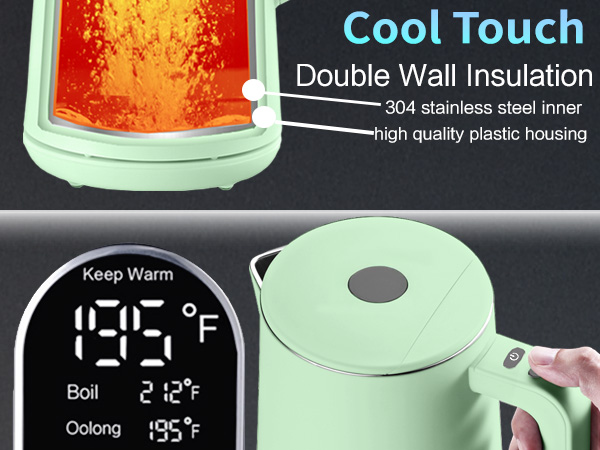 green electric kettle