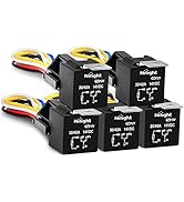 Nilight 50003R Automotive Set 5-Pin 30/40A 12V SPDT with Interlocking Relay Socket and Wiring Har...