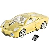 Wireless Car Mouse Portable Cool Sports Car Shape Cordless Computer Mice with USB Receiver LED Li...