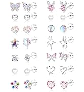 BESTEEL Silver Hypoallergenic Earrings for Girls Ages 8-12, Screw Back Stud Earrings for Kids, Cu...