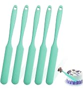 5 Piece Silicone Spatula Set, Long Handle Skinny Spatula &amp; Jar Scraper for Jars, Sourdough Spurtl...