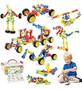 Huaker Stem Building Toys for 3 4 5 6 7 8 Year Old Boys Girls Kids,125 Pieces Building Blocks Edu...