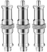 3 Pieces Standard 1/4 to 3/8 inch Metal Male Convertor Threaded Screw Adapter Spigot Stud for Stu...