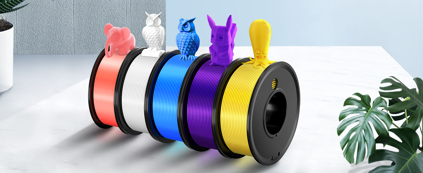 White Yellow Pink Blue Purple Filiment 1.75mm pla bundle