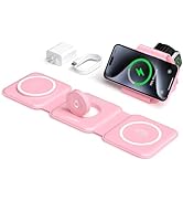 UCOMX 3 in 1 Charging Station for Mult-ple Devices,Foldable 3 in 1 Wireless Charger for Travel,Na...