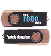 Custom Walnut Swivel USB Flash Drive with Personal Logo Printed for Promotion, Customized Thumb D...