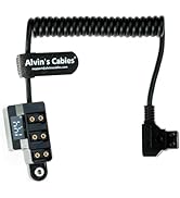 Alvin’s Cables D-tap Splitter 1 to 3 Port P-tap Adapter Coiled Cable for SmallRig| IDX V-Mount Go...