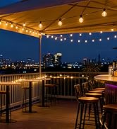 Brightever 50FT Solar String Lights Outdoor with Remote, 18+1 LED Shatterproof G40 Bulbs, 3 Light...