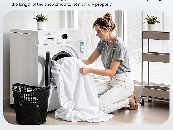 white shower curtain liner washable