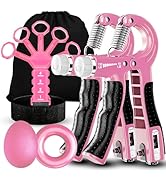 ACOTANT Grip Strength Trainer(5 Pack) with Finger Exerciser, Hand Grip Strengthener, Finger Stret...