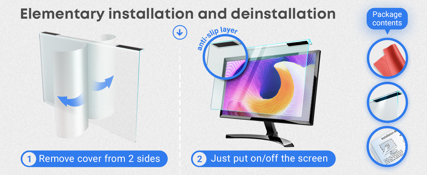 anti blue light blocking screen protector for computer filter inch panel monitor uv protection frame