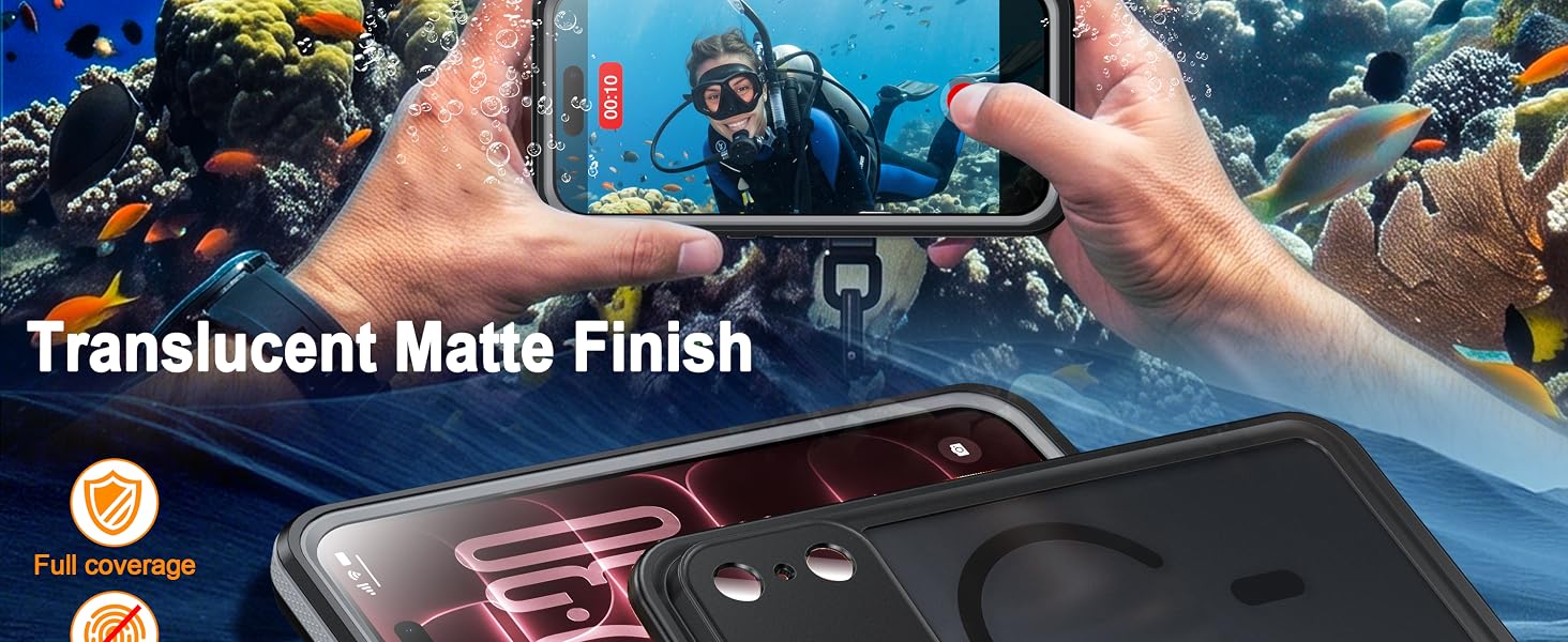 oterkin for iPhone 18 series magnetic IP68 waterproof translucent matte back 360 full body case