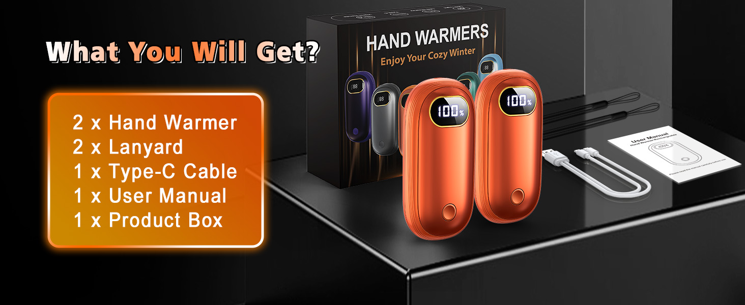 2 pack hand warmers rechargeable