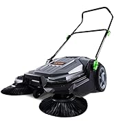 VEVOR Walk-Behind Hand Push Floor Sweeper, 25.6" Sweeping Width Floor Sweeper Manual Non-Electric...