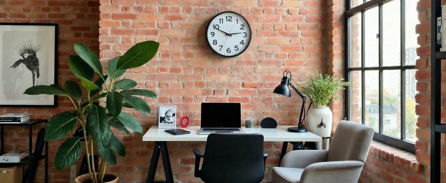 wall with clock