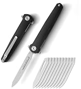 Folding Scalpel Knife,Scalpel Pocket Knife with 10pcs #60 Replaceable Razor Blades,G10 Handle EDC...