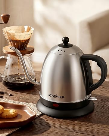 Stariver Electric Kettle Gooseneck Kettle, 1L Water Boiler, BPA-Free, Pour Over Tea Pot