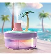 Cute Mini Humidifier, 320ml Coconut Tree Desktop Humidifiers for Bedroom, Portable Small Cool Mis...