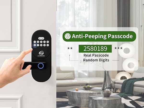 keyless entry door lock with handle