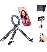 Magnetic Tripod for iPhone iPad, 2-in-1 Portable Phone Stand with Carabiner for Travel Gym, Selfi...