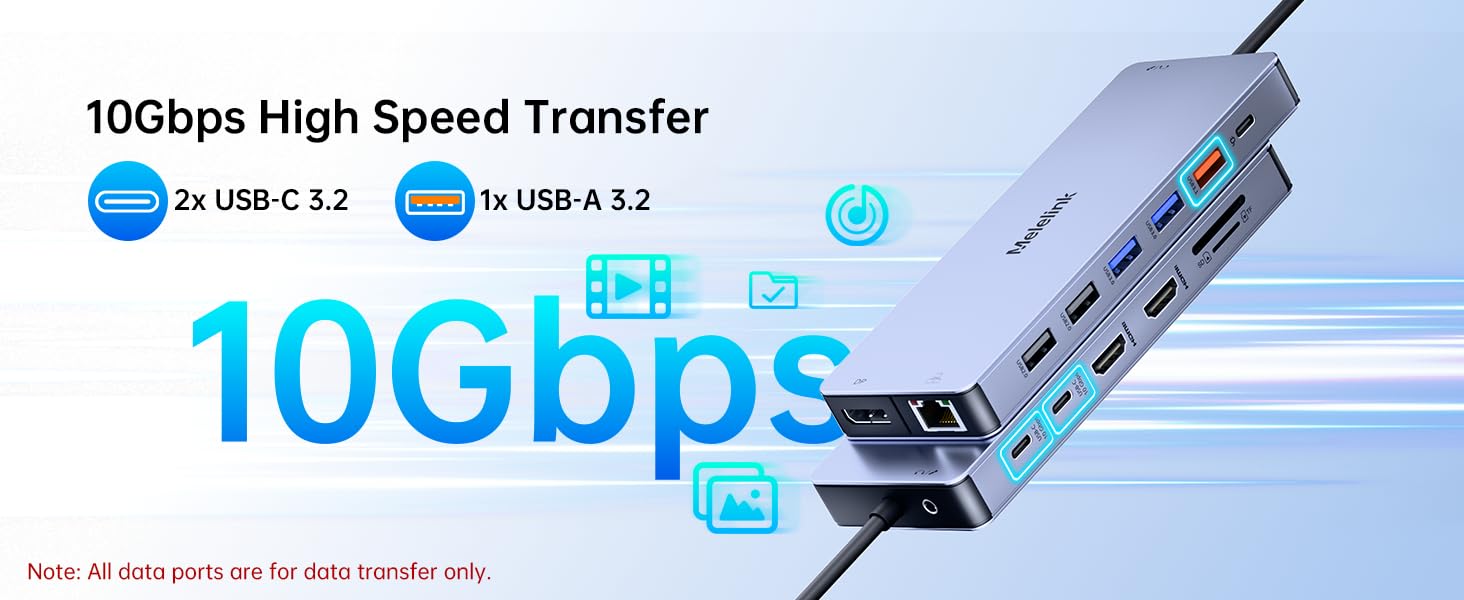 USB C Docking Station Dual HDMI Monitor Adapter USB C Hub 3 Monitors