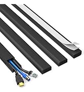 Delamu Black Cord Hider, 56.7in Black Cable Hider, Cord Covers for Wires on Wall, Wire Hider Wire...