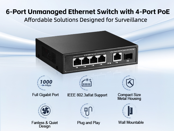 6-Port Gigabit PoE Switch